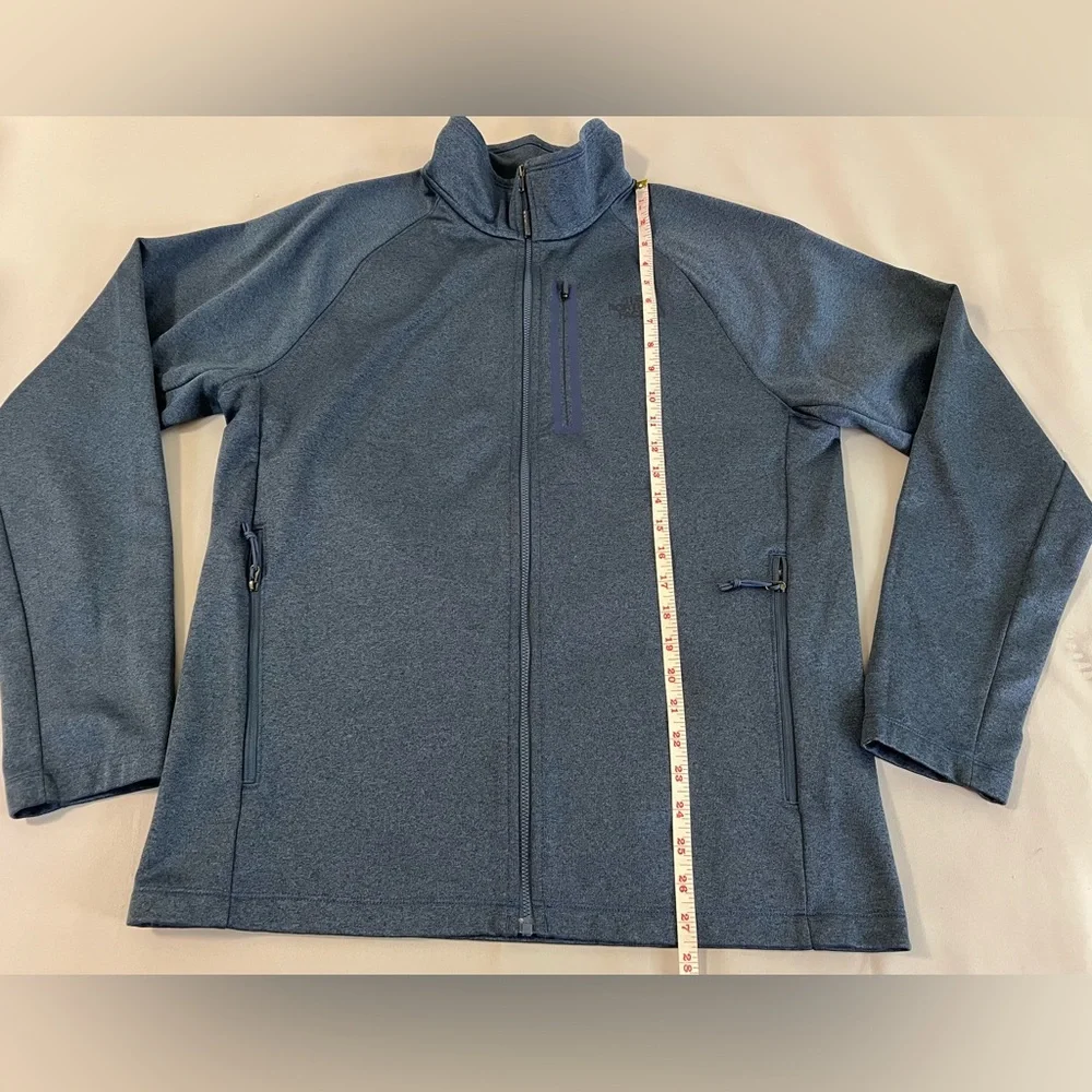 North Face Jacket‎ Men Blue Accent Full Zip Pockets Mock Neck Outdoor Sz Large